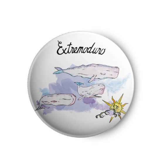 Chapa ·Ballenas acuarela· - Blanca